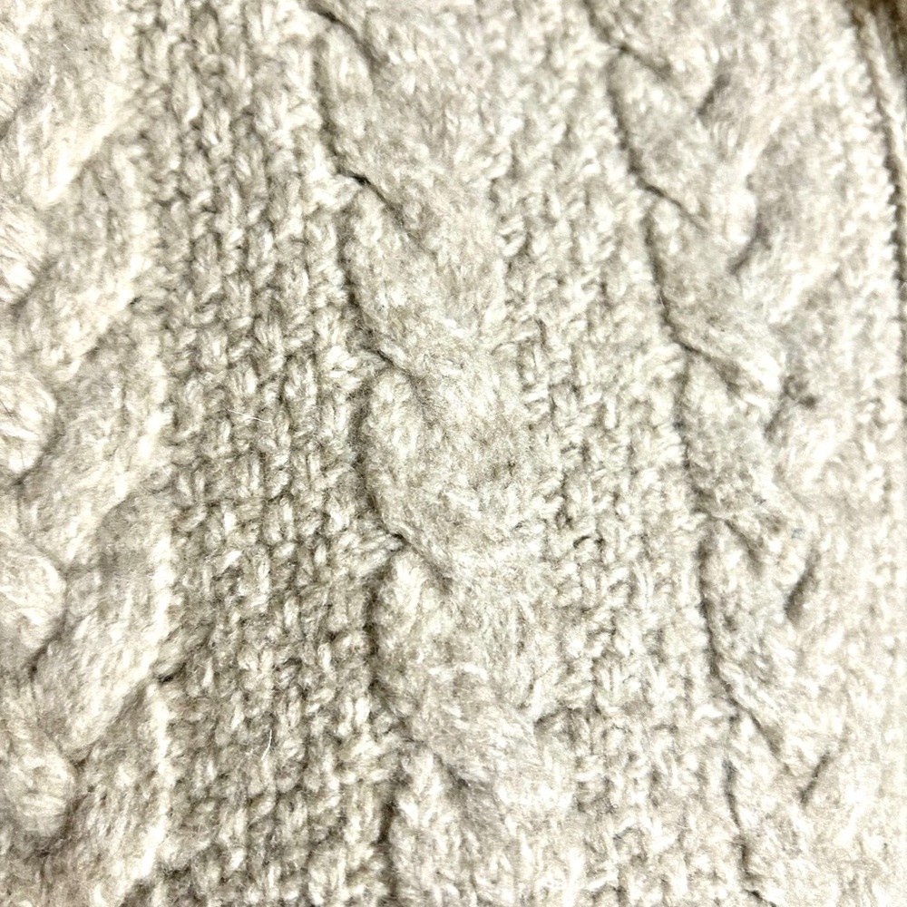 AranCrafts Ireland Cable Hooded Knit Zip Sweater in Cream SZ S - Picture 7 of 7